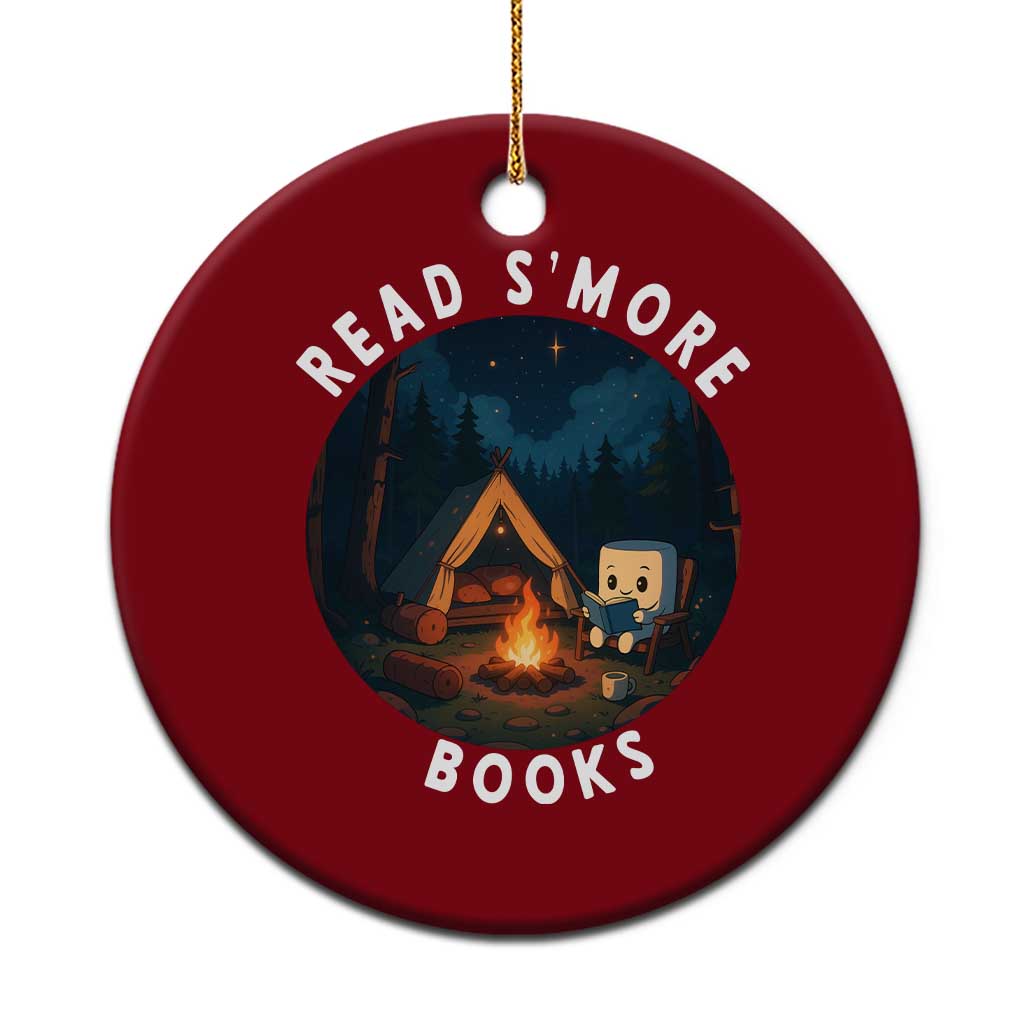 Camping Lover Ceramic Ornament Read Smore Books Funny Smores TS12 1pc Red Print Your Wear