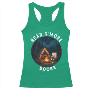Camping Lover Racerback Tank Top Read Smore Books Funny Smores TS12 Irish Green Print Your Wear