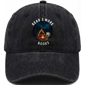 Camping Lover Washed Cotton Baseball Cap Read Smore Books Funny Smores TS12 Print Your Wear