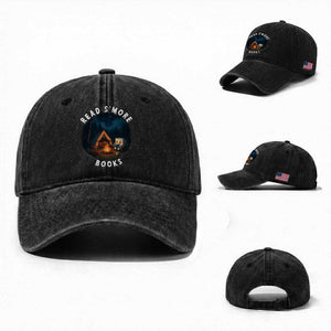 Camping Lover Washed Cotton Baseball Cap Read Smore Books Funny Smores TS12 Washed Cap Universal Fit Black Print Your Wear