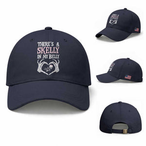 Funny Halloween Pregnancy Reveal Baseball Cap There Is A Skelly In My Belly