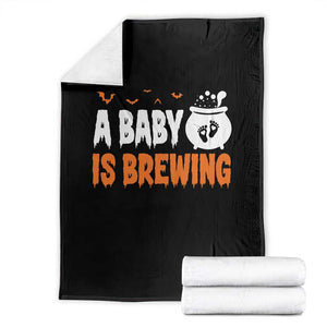 Funny Halloween Pregnancy Announcement Throw Blanket A Baby Is Brewing