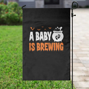 Funny Halloween Pregnancy Announcement Garden Flag A Baby Is Brewing