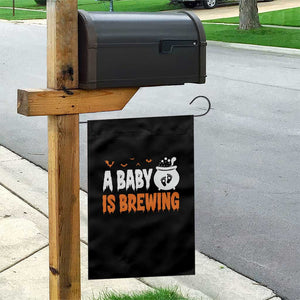 Funny Halloween Pregnancy Announcement Garden Flag A Baby Is Brewing