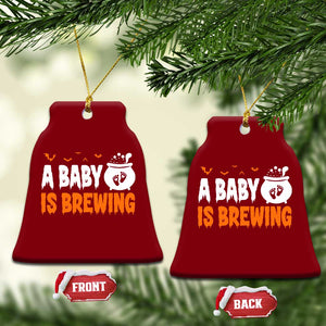 Funny Halloween Pregnancy Announcement Ceramic Ornament A Baby Is Brewing