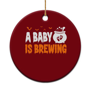 Funny Halloween Pregnancy Announcement Ceramic Ornament A Baby Is Brewing