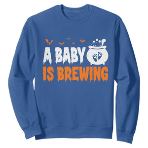 Funny Halloween Pregnancy Announcement Sweatshirt A Baby Is Brewing