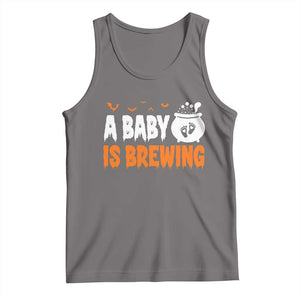 Funny Halloween Pregnancy Announcement Tank Top A Baby Is Brewing