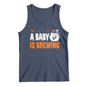Funny Halloween Pregnancy Announcement Tank Top A Baby Is Brewing