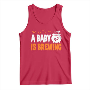 Funny Halloween Pregnancy Announcement Tank Top A Baby Is Brewing