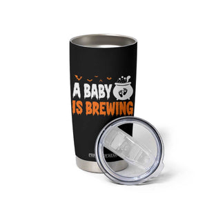 Funny Halloween Pregnancy Announcement Tumbler Cup A Baby Is Brewing