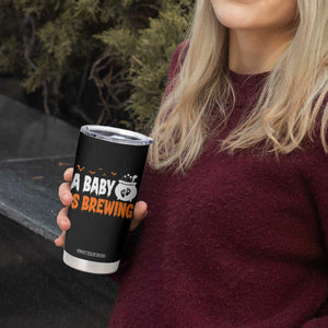 Funny Halloween Pregnancy Announcement Tumbler Cup A Baby Is Brewing