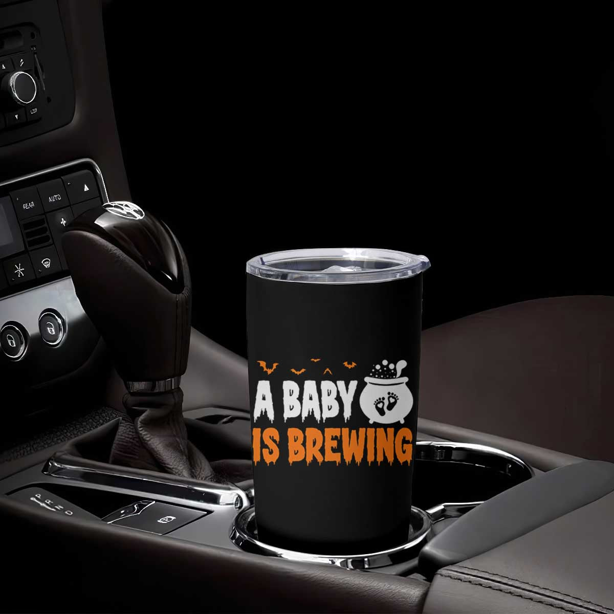 Funny Halloween Pregnancy Announcement Tumbler Cup A Baby Is Brewing