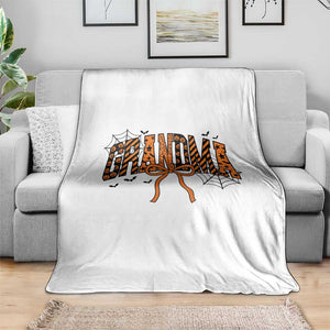 Halloween Grandma Throw Blanket Funny Spooky Coquette Bow Autumn Party Gift