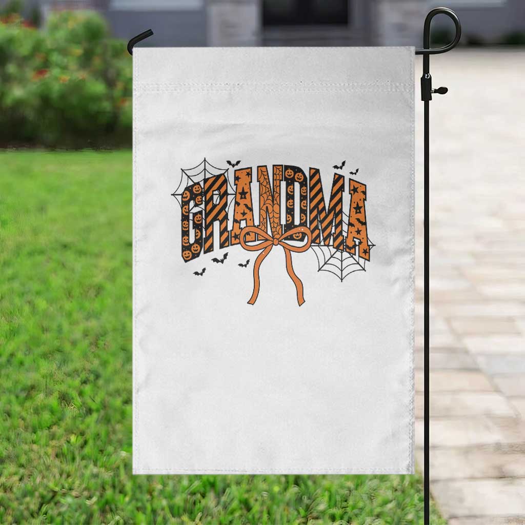 Halloween Grandma Garden Flag Funny Spooky Coquette Bow Autumn Party Gift