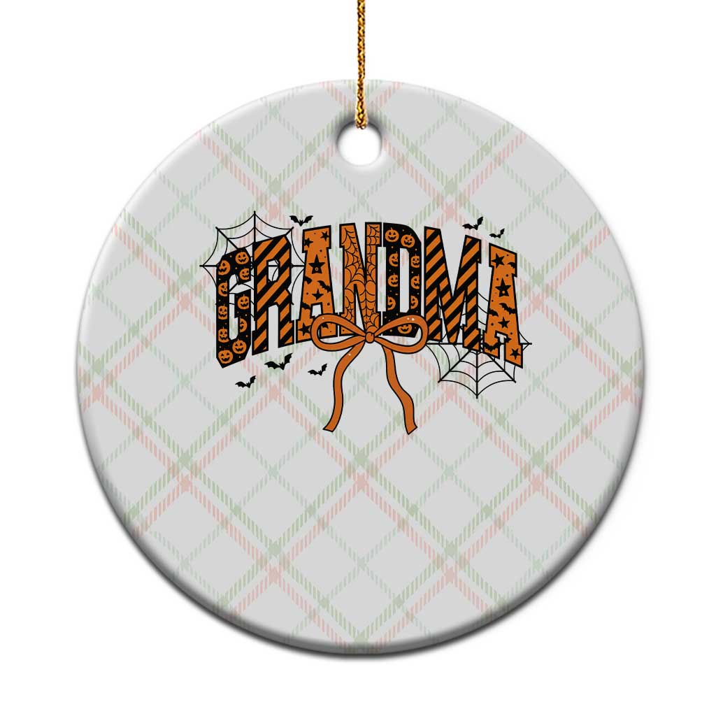 Halloween Grandma Ceramic Ornament Funny Spooky Coquette Bow Autumn Party Gift