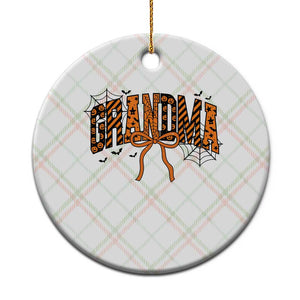 Halloween Grandma Ceramic Ornament Funny Spooky Coquette Bow Autumn Party Gift