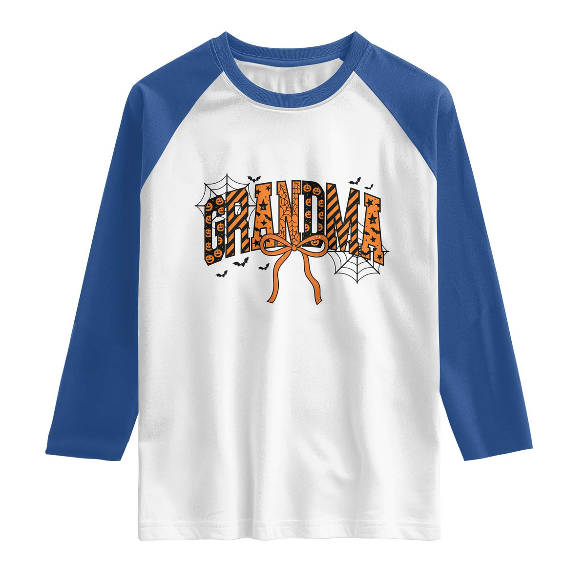 Halloween Grandma Raglan Shirt Funny Spooky Coquette Bow Autumn Party Gift