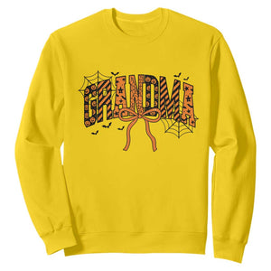 Halloween Grandma Sweatshirt Funny Spooky Coquette Bow Autumn Party Gift