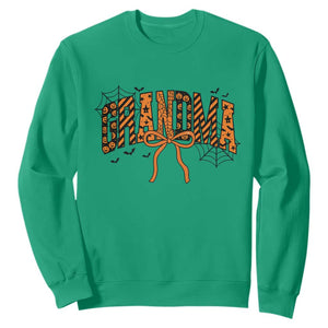 Halloween Grandma Sweatshirt Funny Spooky Coquette Bow Autumn Party Gift