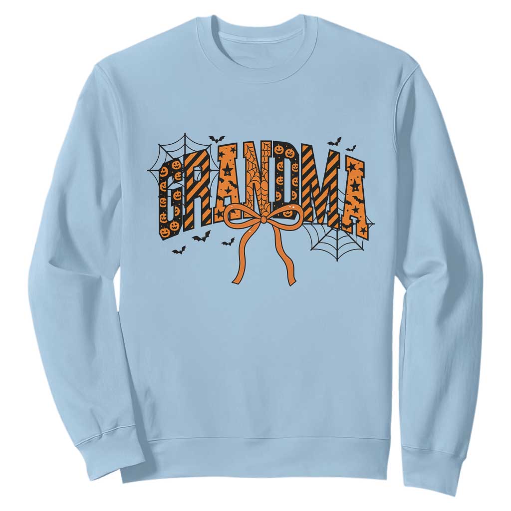 Halloween Grandma Sweatshirt Funny Spooky Coquette Bow Autumn Party Gift