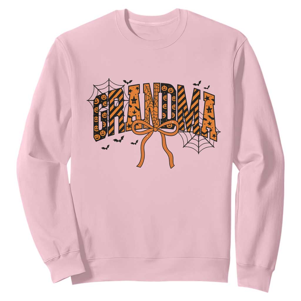 Halloween Grandma Sweatshirt Funny Spooky Coquette Bow Autumn Party Gift