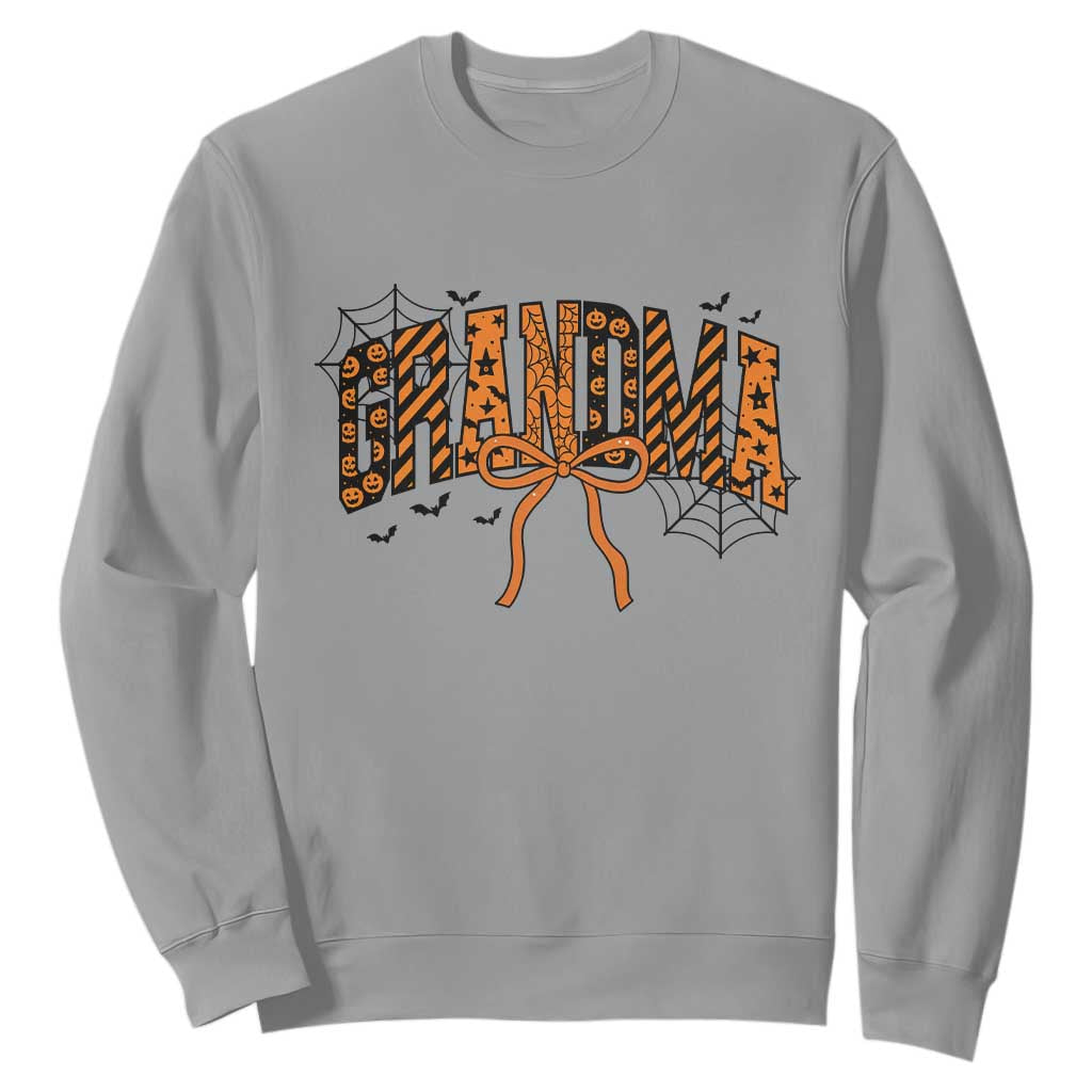 Halloween Grandma Sweatshirt Funny Spooky Coquette Bow Autumn Party Gift