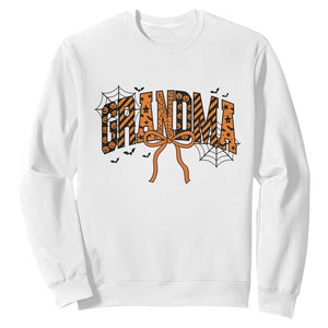 Halloween Grandma Sweatshirt Funny Spooky Coquette Bow Autumn Party Gift