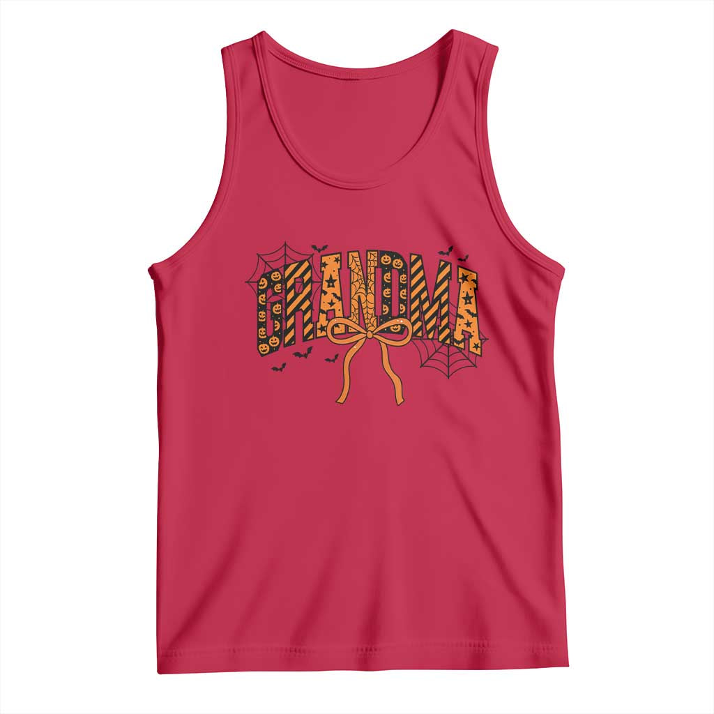 Halloween Grandma Tank Top Funny Spooky Coquette Bow Autumn Party Gift