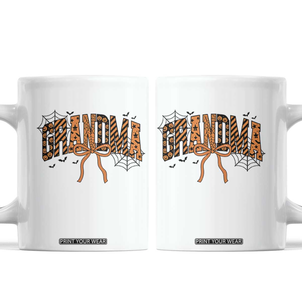 Halloween Grandma Coffee Mug Funny Spooky Coquette Bow Autumn Party Gift
