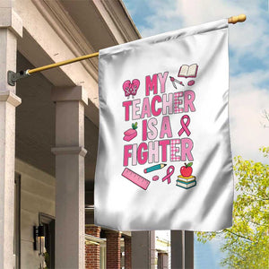 Breast Cancer Teacher Support Garden Flag She Is A Fighter Pink Ribbon Awareness