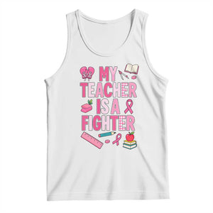Breast Cancer Teacher Support Tank Top She Is A Fighter Pink Ribbon Awareness