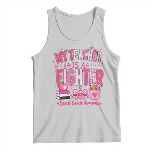 Pink Ribbon Teacher Support Tank Top She Is A Fighter Breast Cancer Awareness