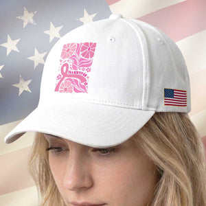Boho Floral Breast Cancer Survivor Baseball Cap Pink Ribbon Strength Awareness