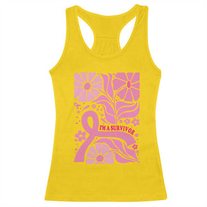 Boho Floral Breast Cancer Survivor Racerback Tank Top Pink Ribbon Strength Awareness