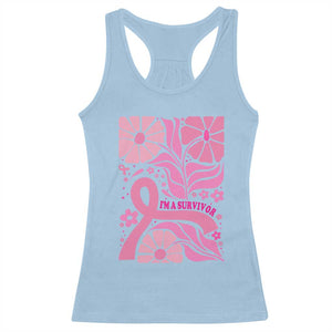 Boho Floral Breast Cancer Survivor Racerback Tank Top Pink Ribbon Strength Awareness