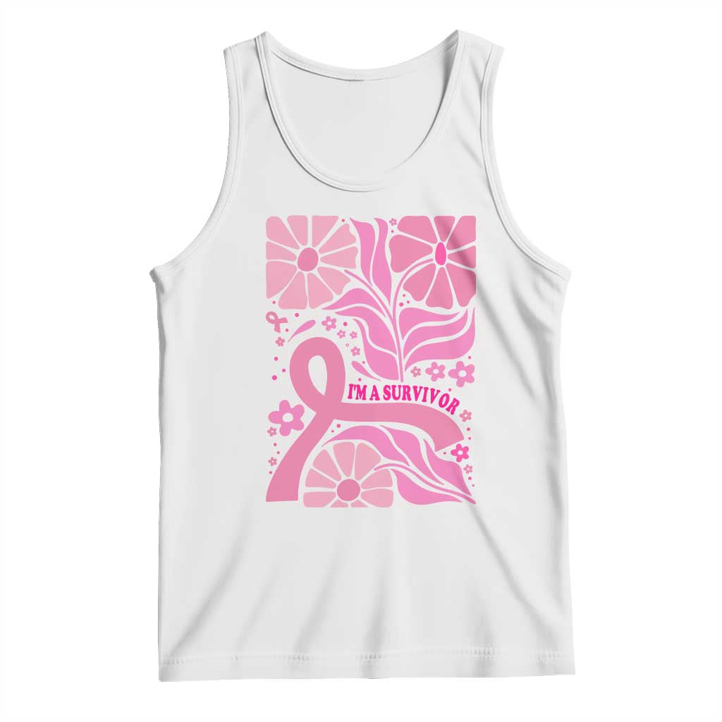 Boho Floral Breast Cancer Survivor Tank Top Pink Ribbon Strength Awareness