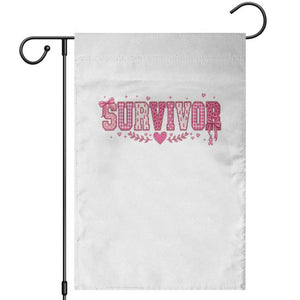 Breast Cancer Survivor Pride Garden Flag Pink Coquette Bow Ribbon Strength
