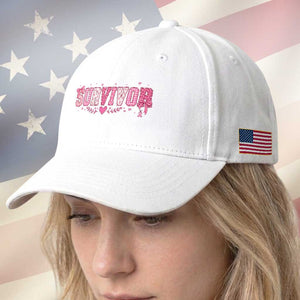 Breast Cancer Survivor Pride Baseball Cap Pink Coquette Bow Ribbon Strength