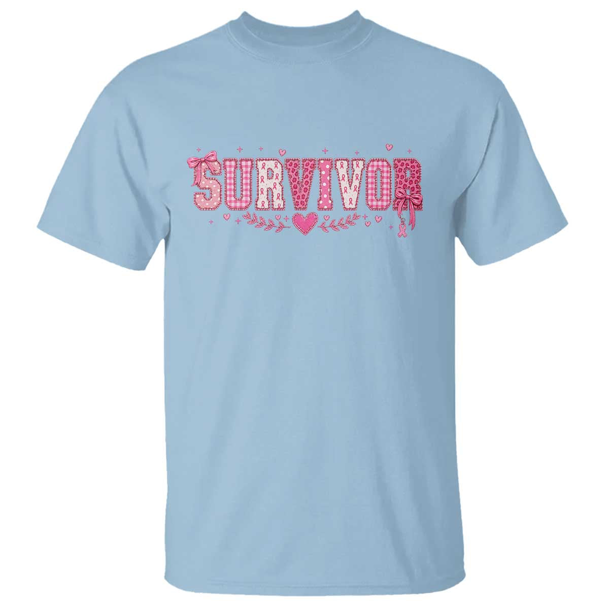 Breast Cancer Survivor Pride T Shirt Pink Coquette Bow Ribbon Strength