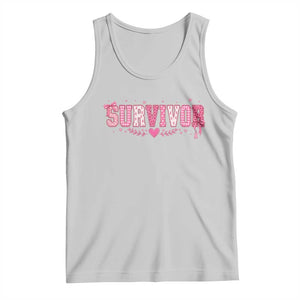 Breast Cancer Survivor Pride Tank Top Pink Coquette Bow Ribbon Strength