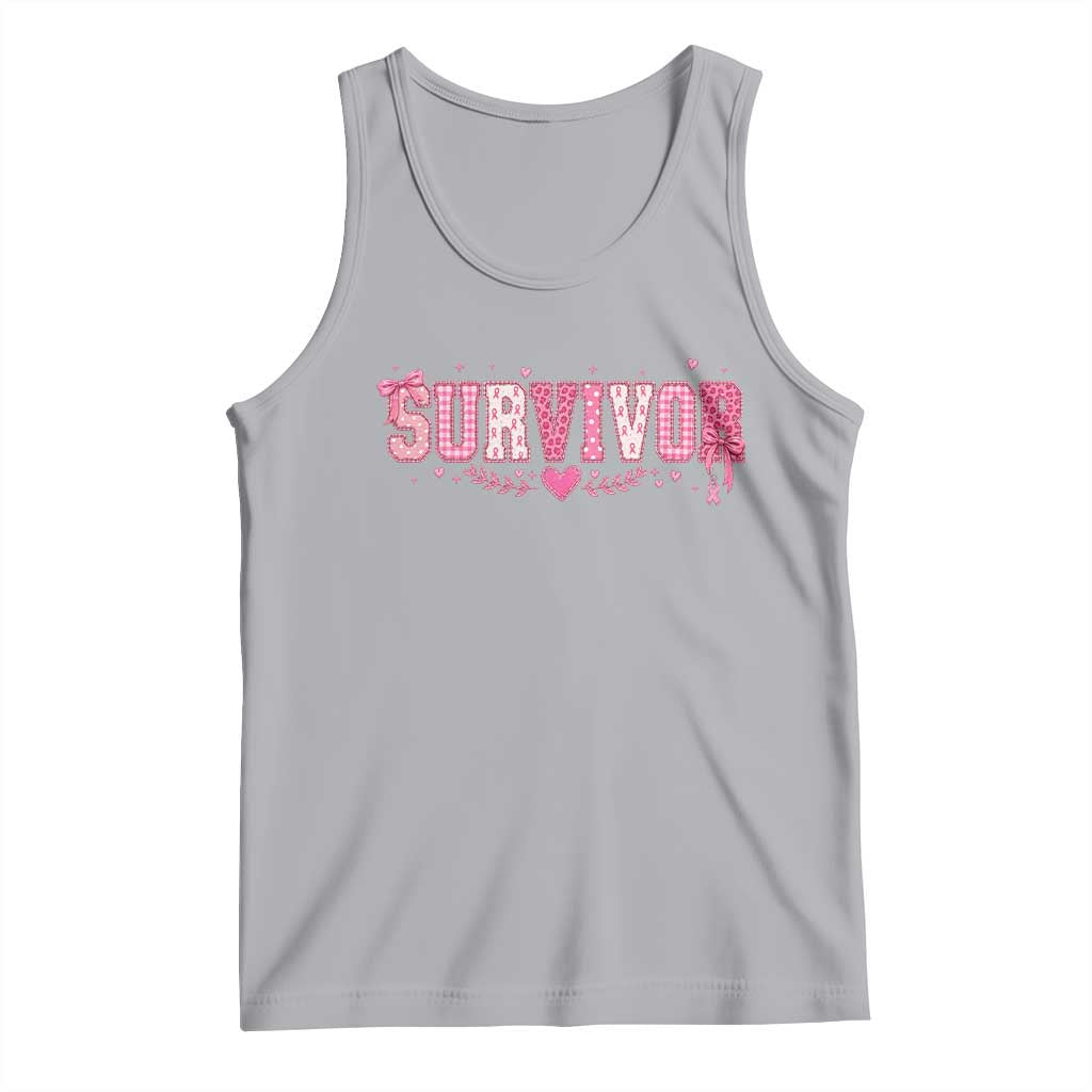 Breast Cancer Survivor Pride Tank Top Pink Coquette Bow Ribbon Strength