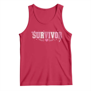 Breast Cancer Survivor Pride Tank Top Pink Coquette Bow Ribbon Strength