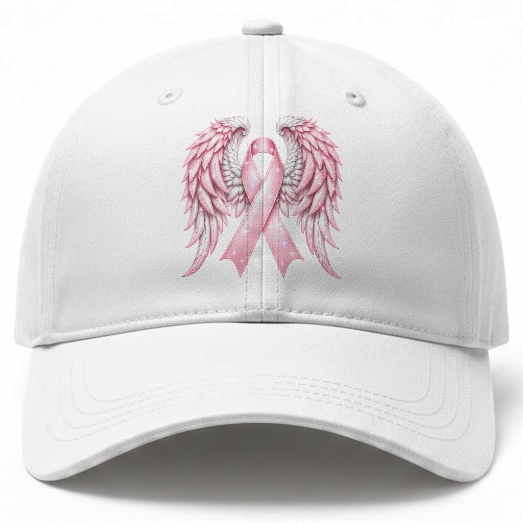 Breast Cancer Warrior Support Baseball Cap Pink Ribbon Angel Wings Hope