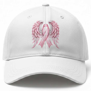 Breast Cancer Warrior Support Baseball Cap Pink Ribbon Angel Wings Hope