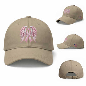 Breast Cancer Warrior Support Baseball Cap Pink Ribbon Angel Wings Hope