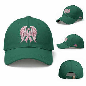 Breast Cancer Warrior Support Baseball Cap Pink Ribbon Angel Wings Hope