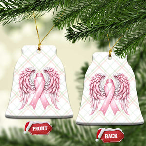 Breast Cancer Warrior Support Ceramic Ornament Pink Ribbon Angel Wings Hope