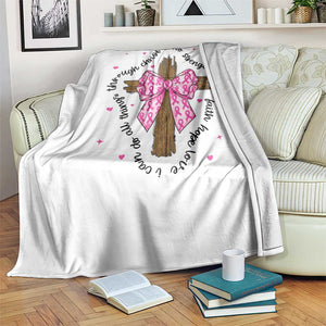 Christian Breast Cancer Support Throw Blanket I Can Do All Things Through Christ