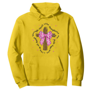 Christian Breast Cancer Support Hoodie I Can Do All Things Through Christ